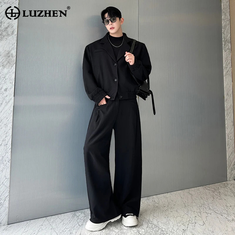 Street Fashion Jacket - LUZHEN Spring Blazer Neck Casual Jacket