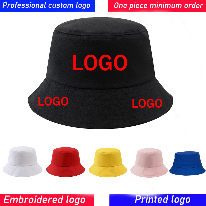 Bucket Hat Embroidered - Custom DIY Embroidery Printed Logo Summer