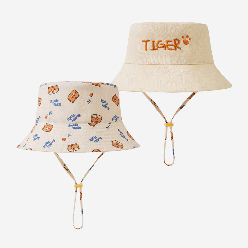 Bucket Hat Embroidered - Letter Embroidered Baby Bucket Hat Double