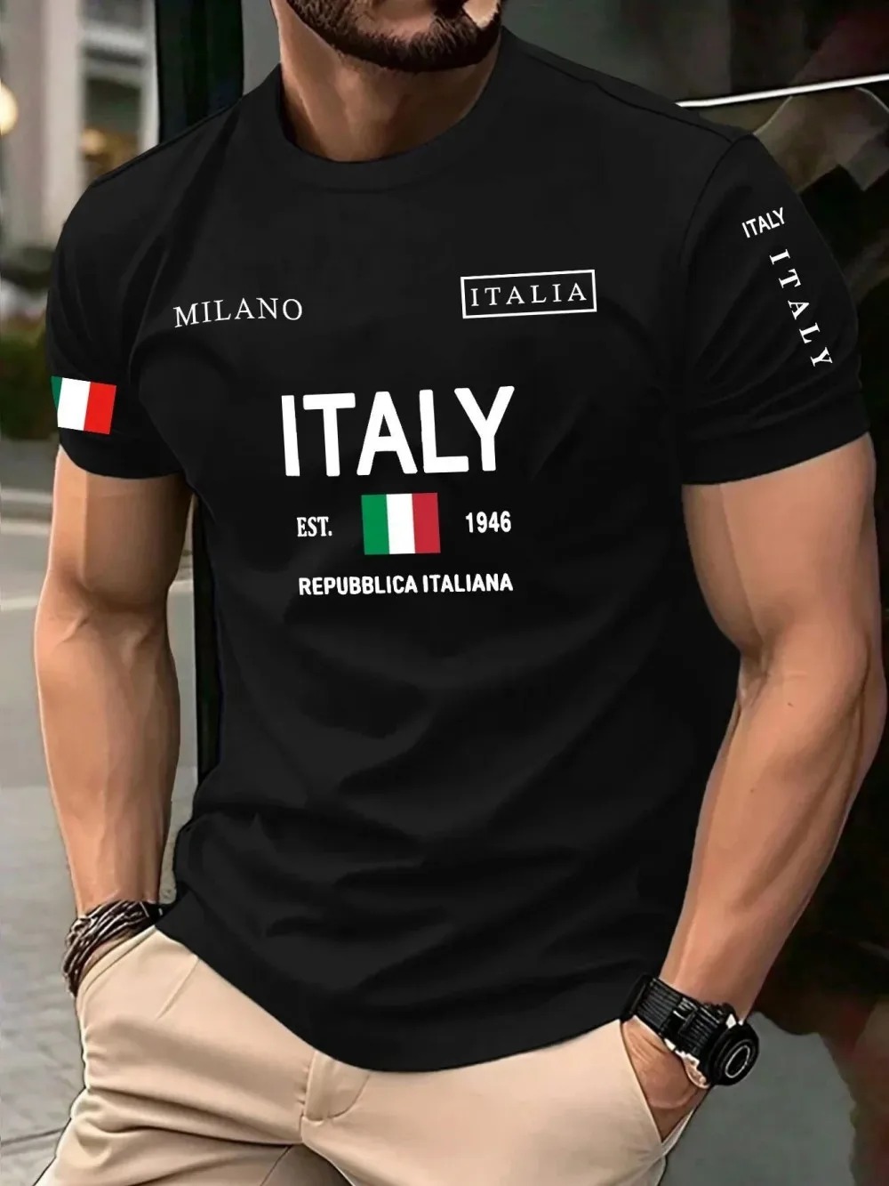 Street Fashion In Milan - European American Fashion Trend Milan Letter