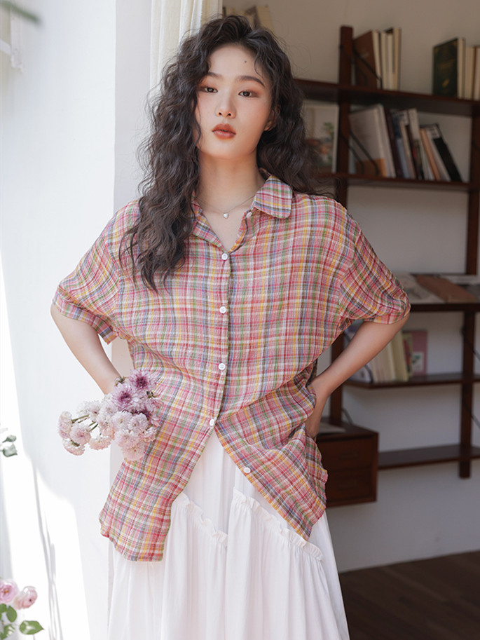 Street Fashion Vintage - Summer New Women Turn-down Collar Cotton
