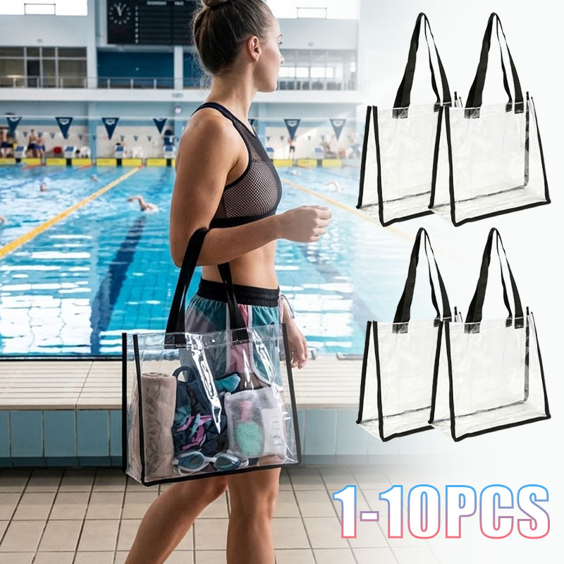 Street Fashion Photoshoot - 1-10PCS PVC Clear Tote Bag Fashion