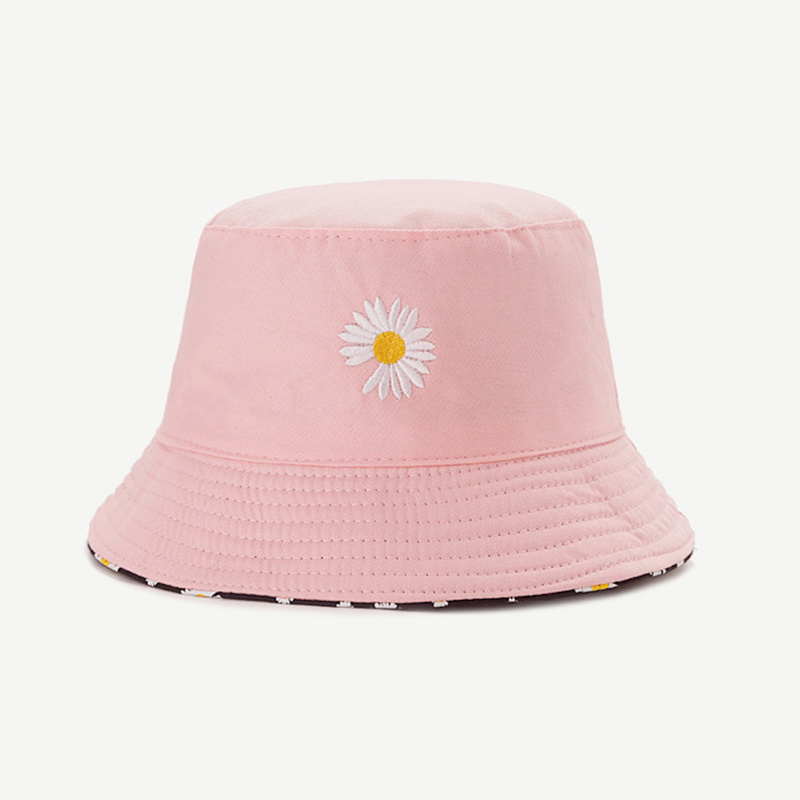 Summer Daisy Double-Sided  Buc - Bucket Hat Embroidered ulasan dan harga