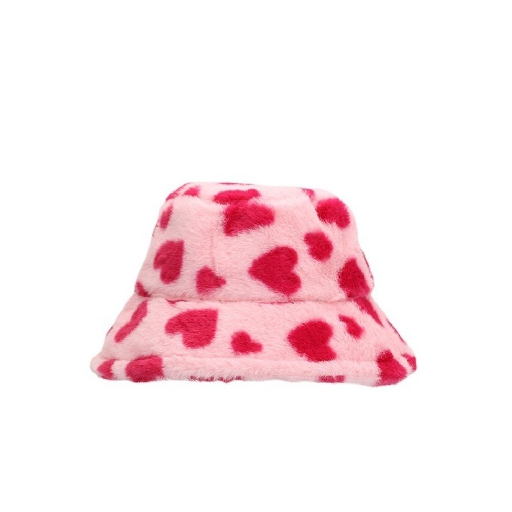 Sweet Faux Fur Fisherman Hat T - Bucket Hat Embroidered ulasan dan harga