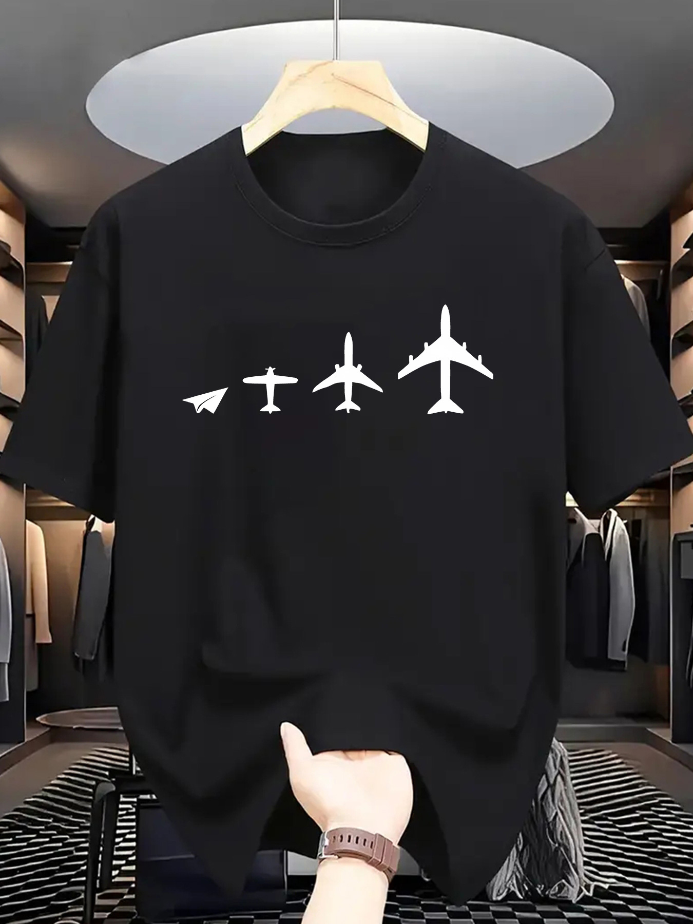 Plane Evolution Print Men Shor - Street Fashion Evolution ulasan dan harga
