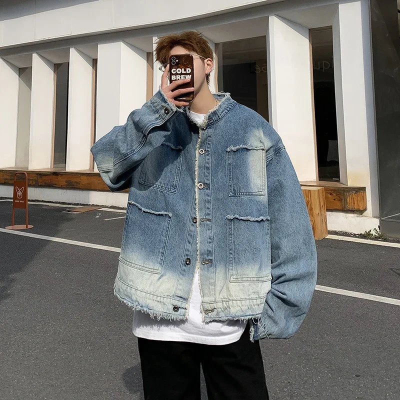 American Retro Hip Pop Raw Edg - Street Fashion Jeans Men ulasan dan harga