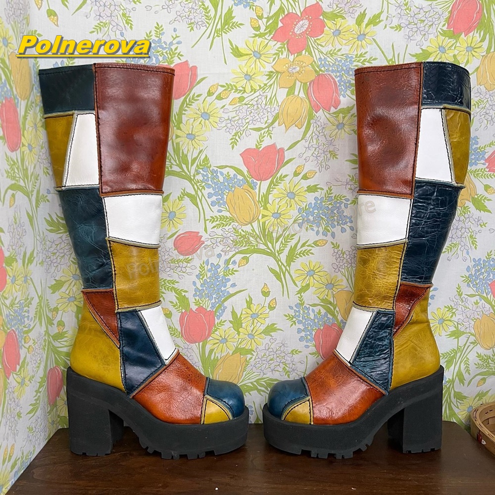 Women Retro Patchwork Leather  - Street Fashion Vintage ulasan dan harga
