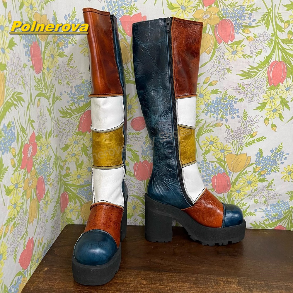 Women Retro Patchwork Leather  - Street Fashion Vintage ulasan dan harga