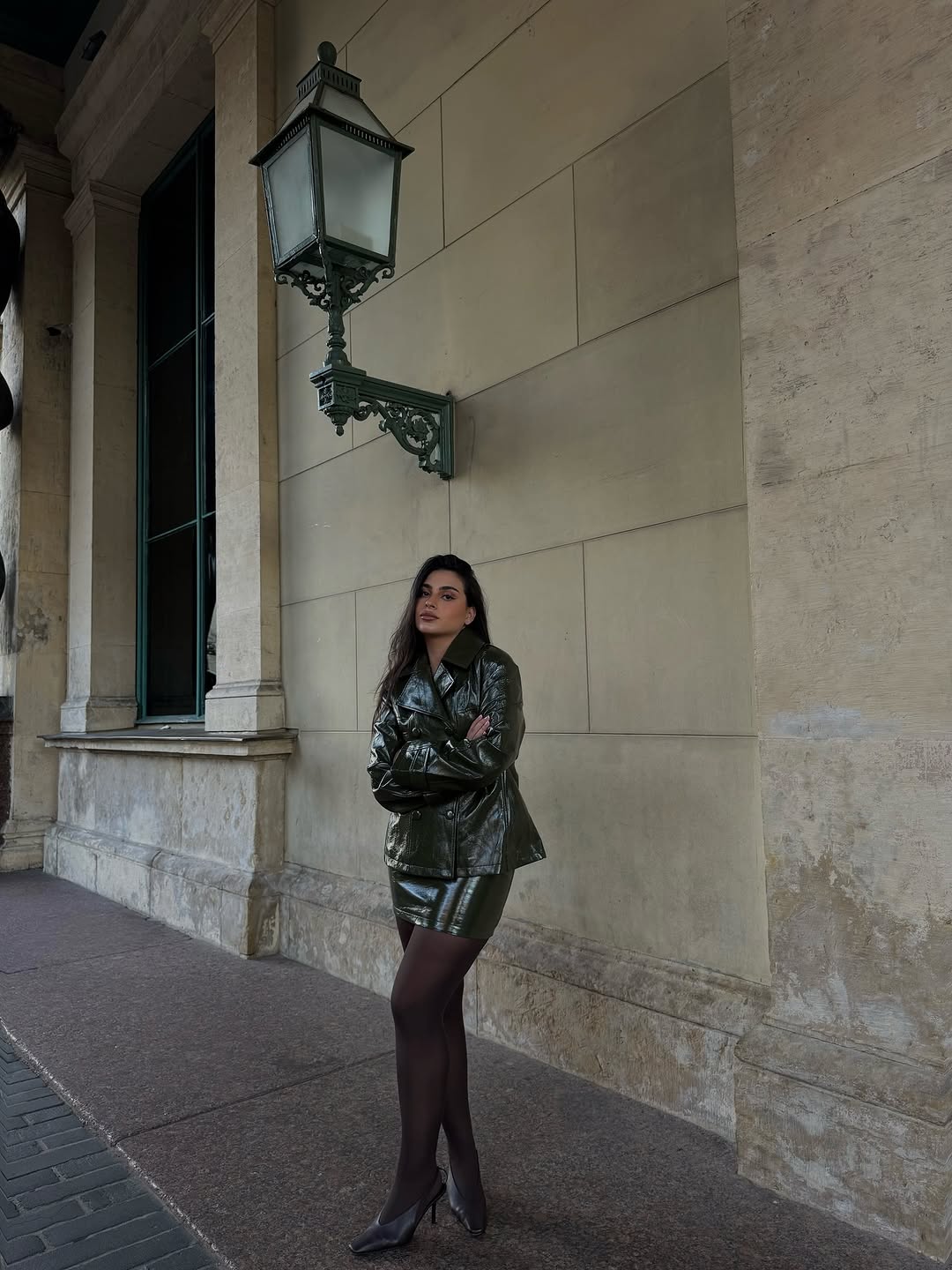 Dark Brown Patent Leather Skir - Street Fashion Jacket ulasan dan harga