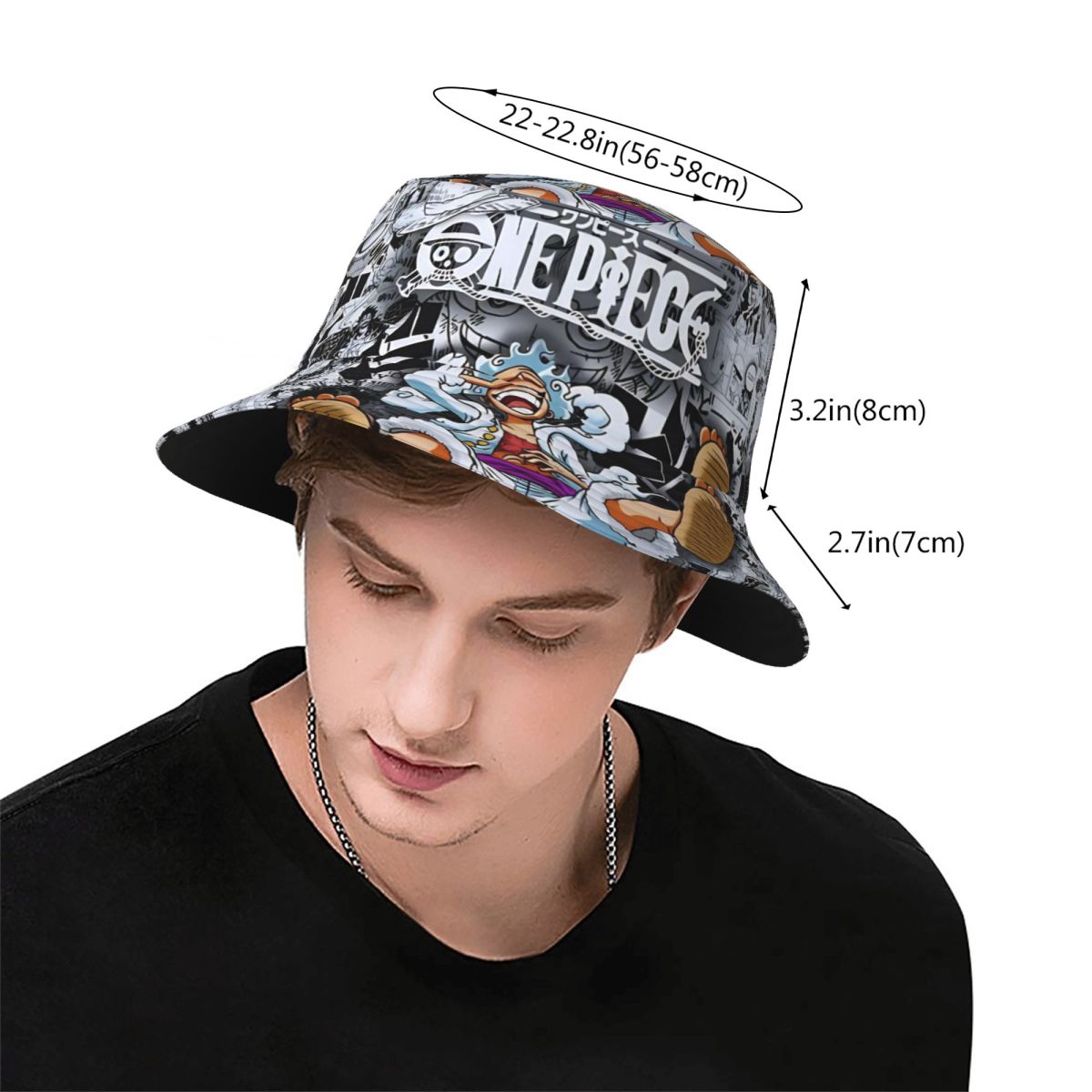 One Piece Monkey D Luffy Gear  - Bucket Hat Embroidered ulasan dan harga