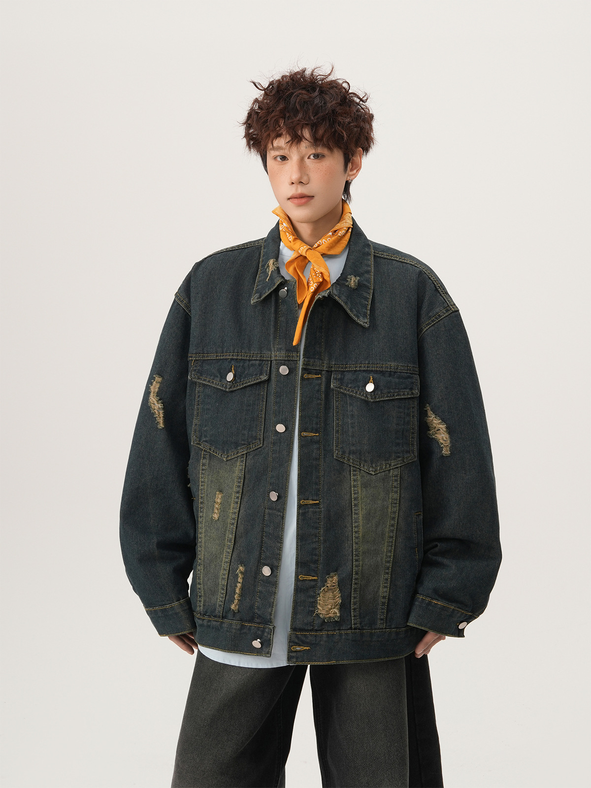 American High Street Ripped De - Street Fashion Jacket ulasan dan harga