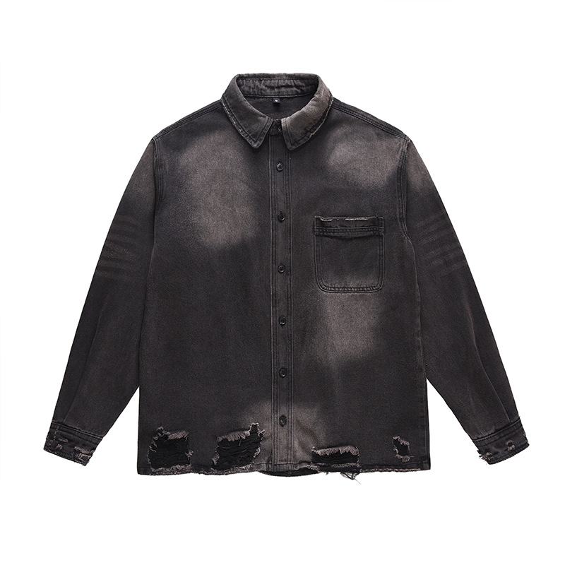 Men's High Street Ripped Jeans - Street Fashion Jacket ulasan dan harga