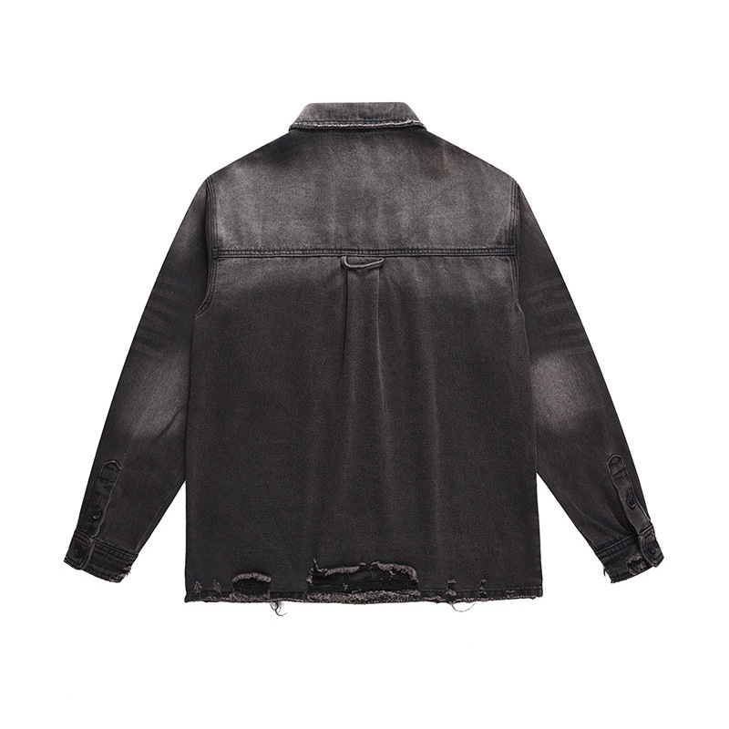 Men's High Street Ripped Jeans - Street Fashion Jacket ulasan dan harga