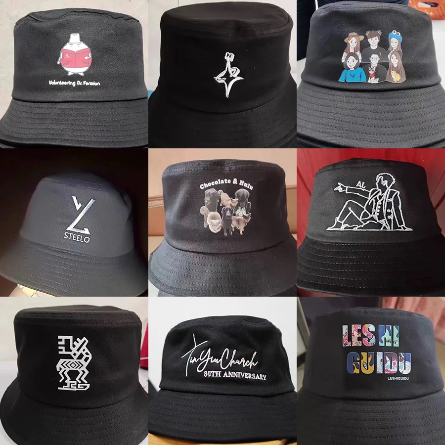 Custom DIY Embroidery Printed  - Bucket Hat Embroidered ulasan dan harga