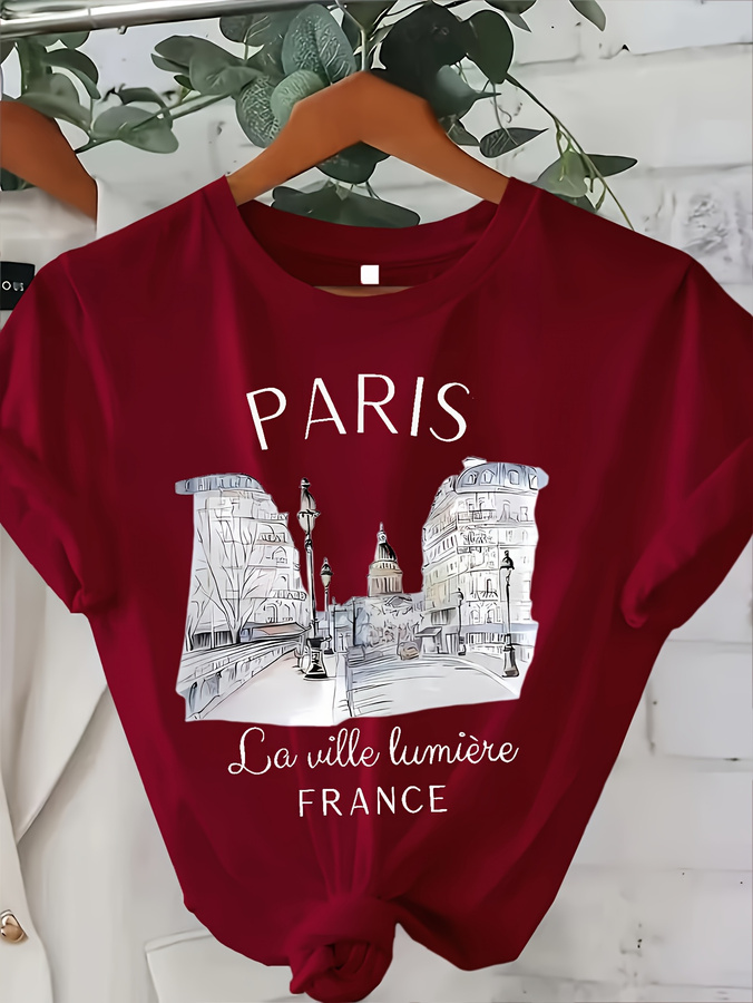 Y2k T Shirt Paris Women Print  - Street Fashion Paris 2025 ulasan dan harga