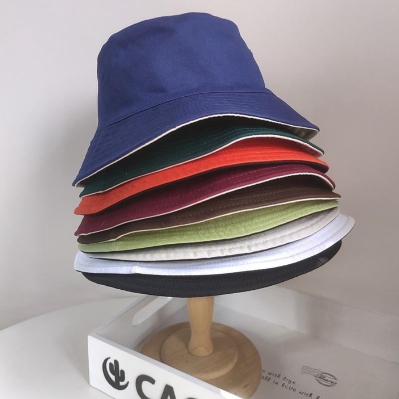 Double Sided Bucket Hat Sun Ha - Bucket Hat Embroidered ulasan dan harga
