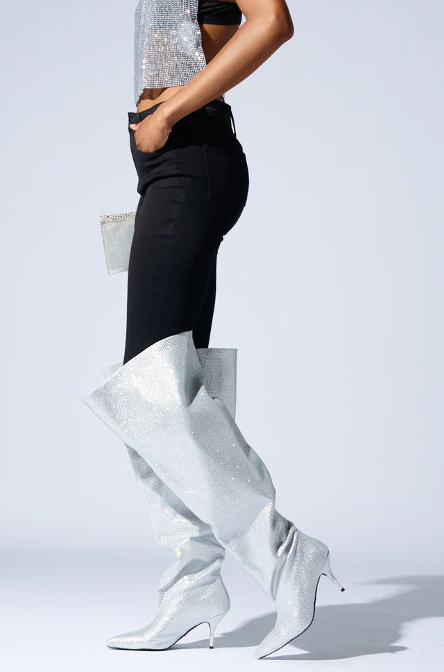 2026 Knee High Silver Crystal  - Street Fashion Rome 2026 ulasan dan harga