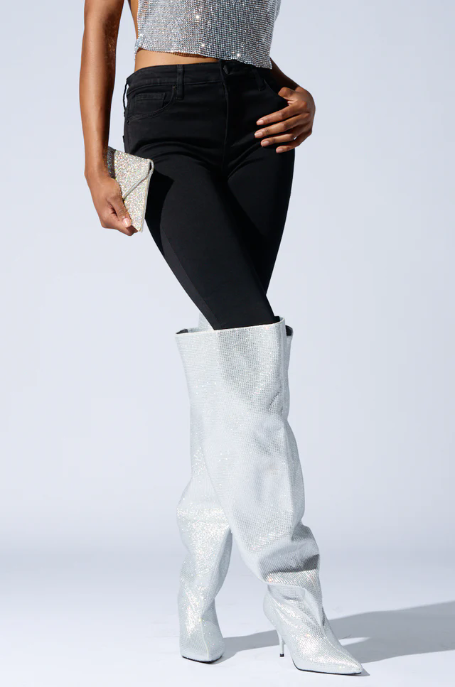 2026 Knee High Silver Crystal  - Street Fashion Rome 2026 ulasan dan harga