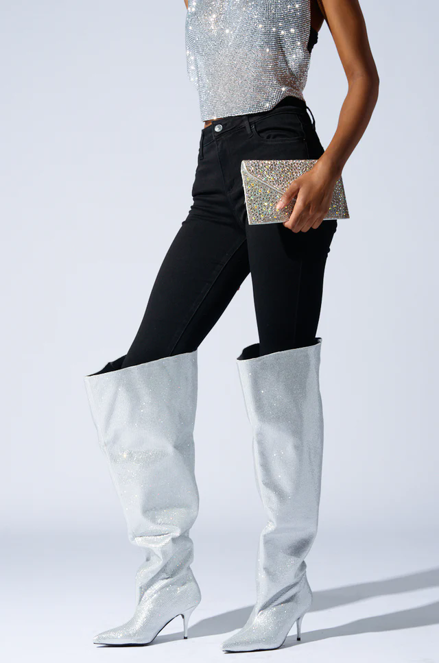 2026 Knee High Silver Crystal  - Street Fashion Rome 2026 ulasan dan harga
