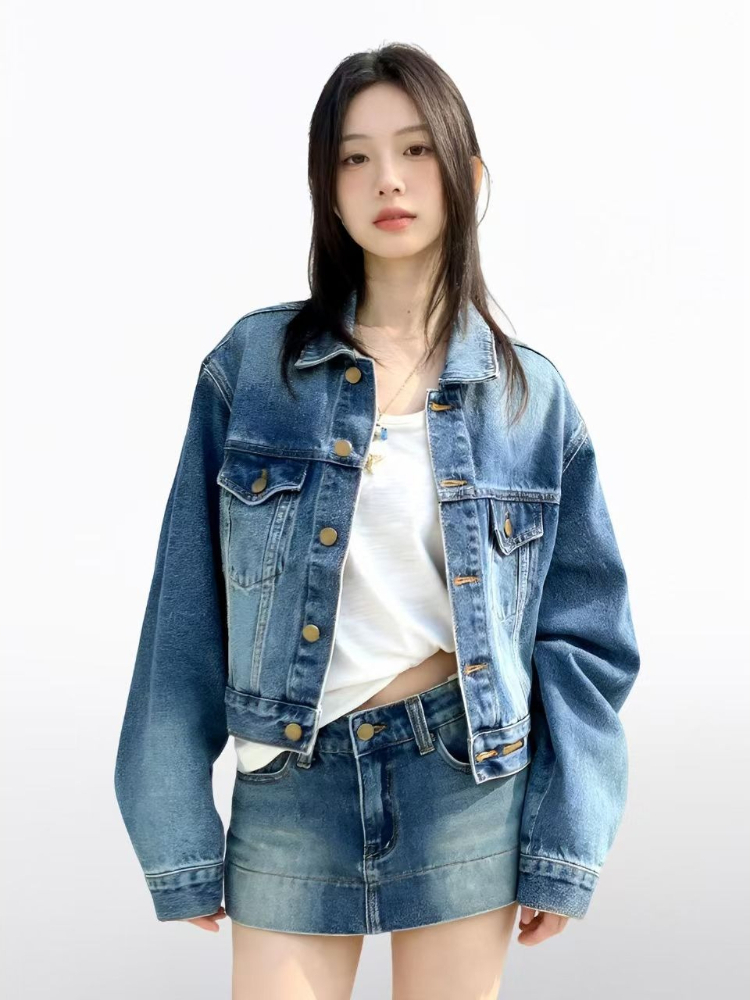 Women American Vintage 2 Piece - Street Fashion Jacket ulasan dan harga