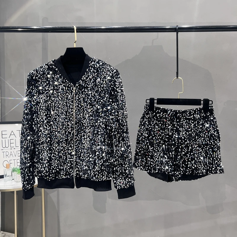 Premium Sequined Coat Women's  - Street Fashion Jacket ulasan dan harga