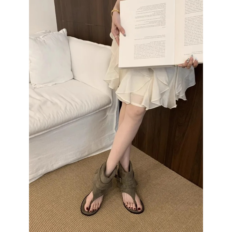 Fashion Open Toe Flats Sheepsk - Street Fashion Rome 2026 ulasan dan harga