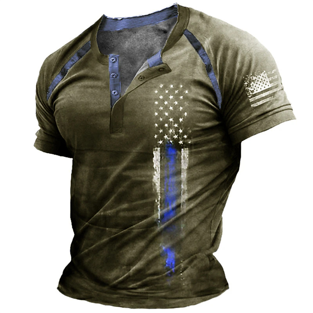 Funny 3D American Flag Print M - Street Fashion Vintage ulasan dan harga