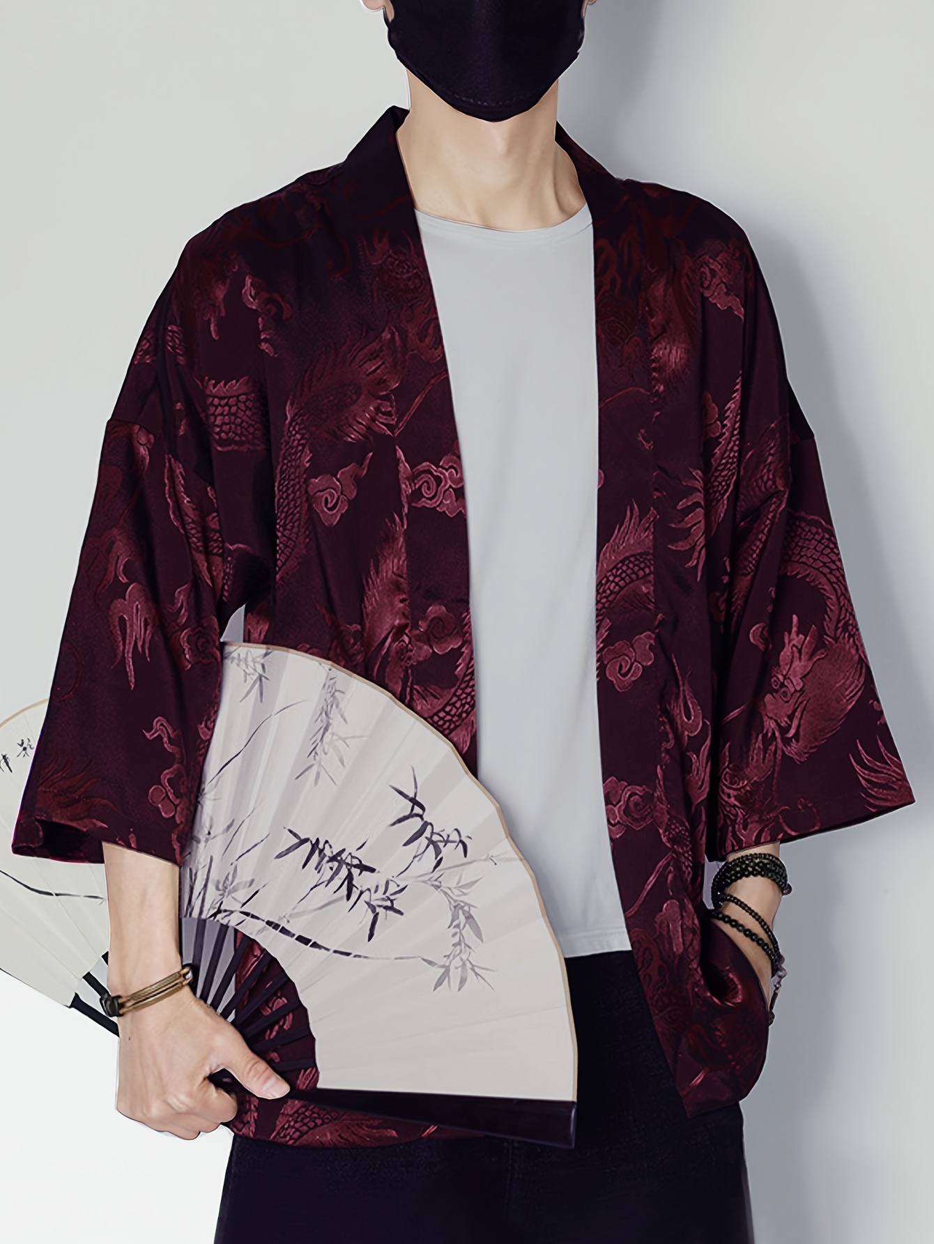2026 Summer Men's Kimono 3D Pr - Street Fashion Designer ulasan dan harga