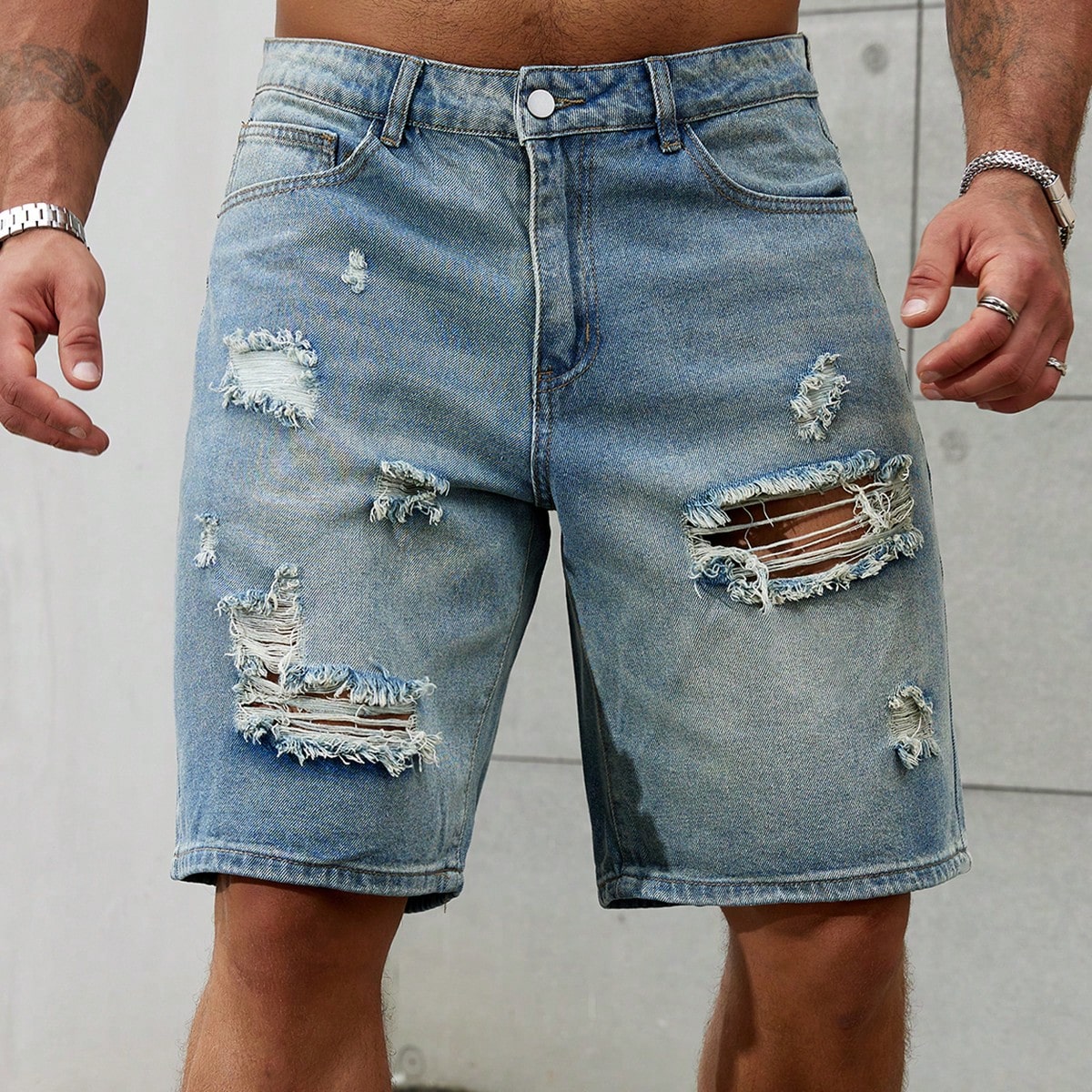 New Fashion Mens Ripped Short  - Street Fashion Jeans Men ulasan dan harga