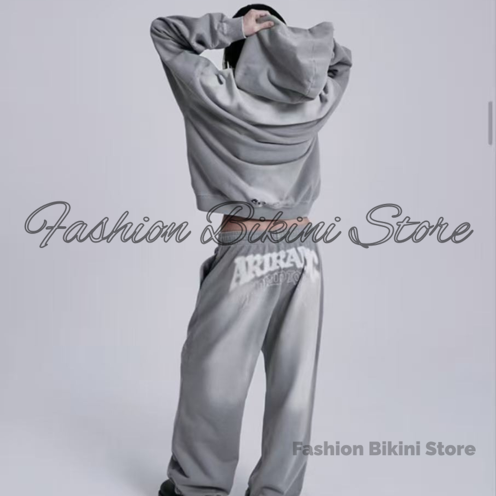 NEW Washed Grey Retro Hoodie 3 - Street Fashion Jacket ulasan dan harga