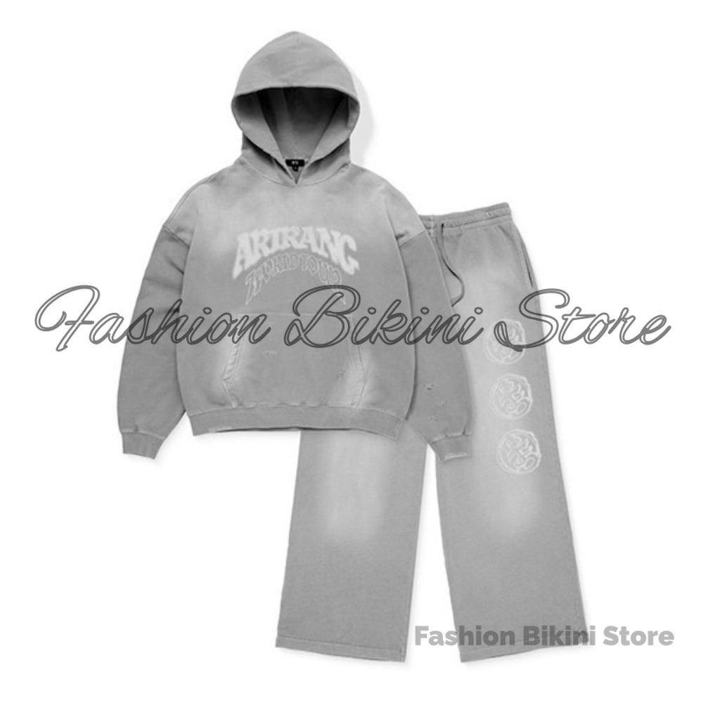 NEW Washed Grey Retro Hoodie 3 - Street Fashion Jacket ulasan dan harga