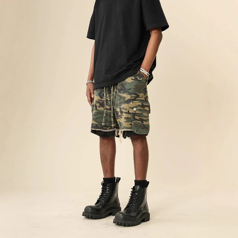 American Streetwear Raw-edge W - Street Fashion Jeans Men ulasan dan harga