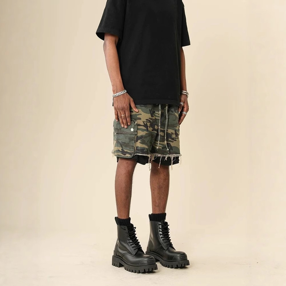 American Streetwear Raw-edge W - Street Fashion Jeans Men ulasan dan harga