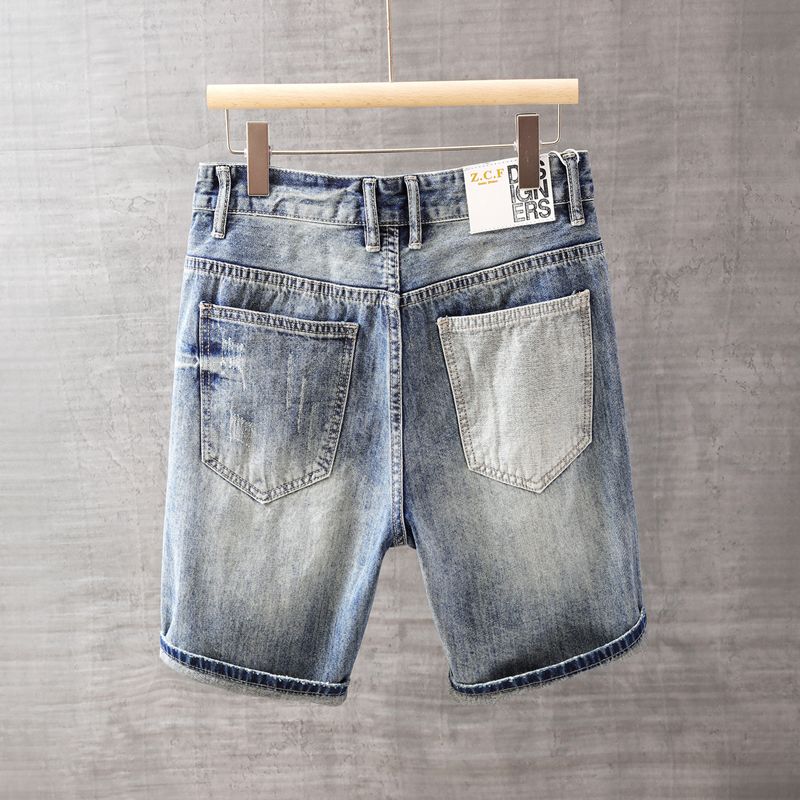 Men's Short Jeans Pants with P - Street Fashion Jeans Men ulasan dan harga