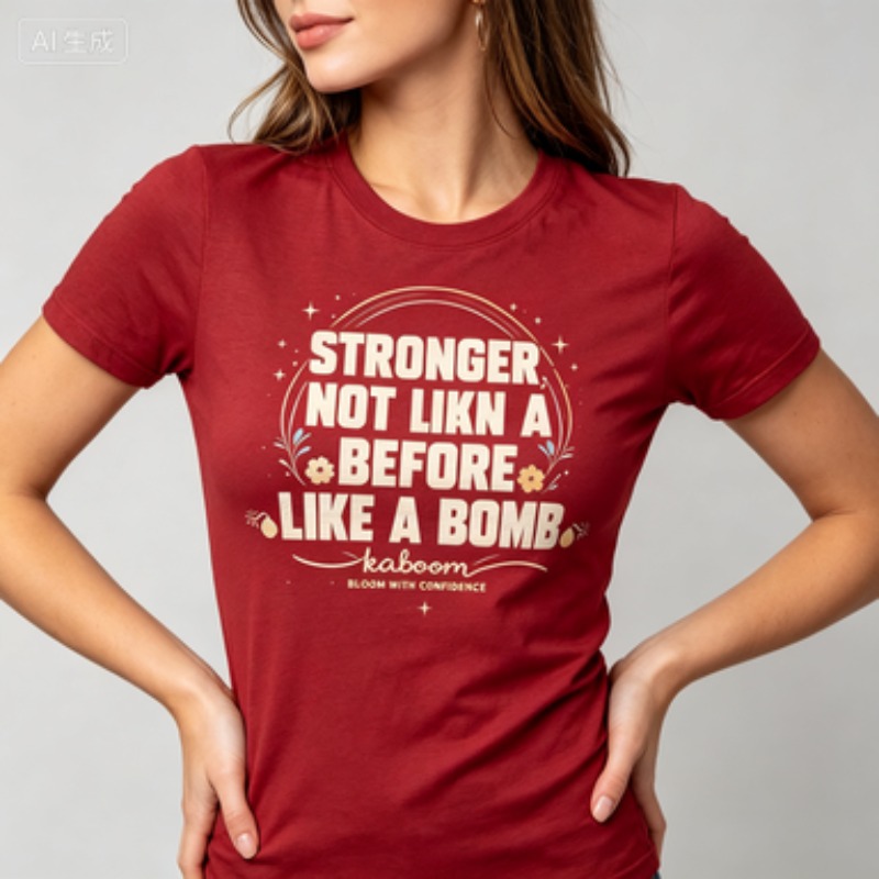 Crew Neck T‑Shirt,Empowering W - Street Fashion Vibes ulasan dan harga