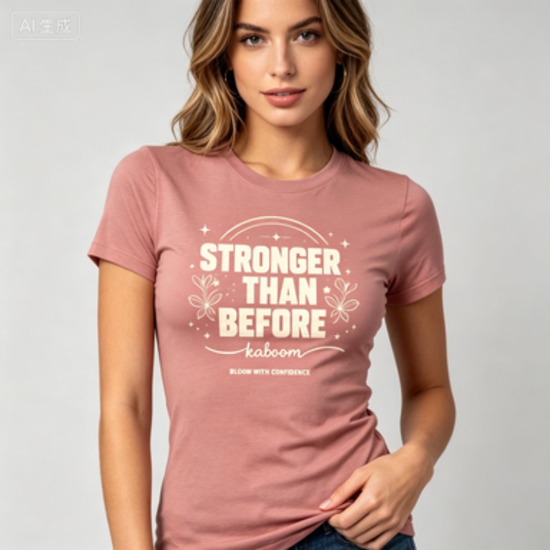 Crew Neck T‑Shirt,Empowering W - Street Fashion Vibes ulasan dan harga
