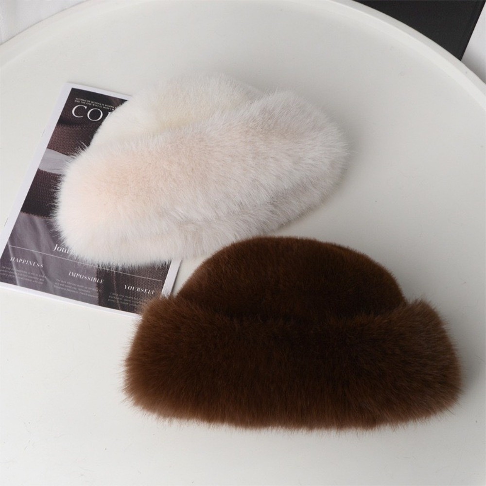 Fashion Headwear Fluffy Fur Wi - Bucket Hat Embroidered ulasan dan harga