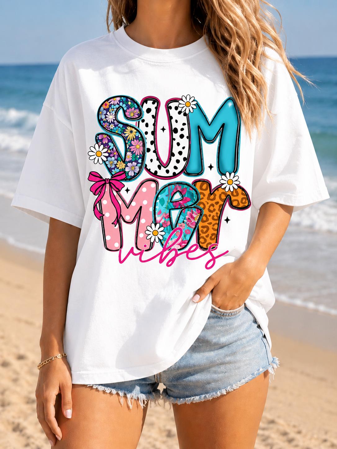 Summer Vibes Floral Beach Grap - Street Fashion Vibes ulasan dan harga