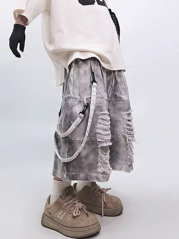 Retro Hip-hop Men's Ripped Jea - Street Fashion Jeans Men ulasan dan harga