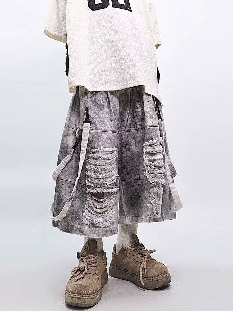 Retro Hip-hop Men's Ripped Jea - Street Fashion Jeans Men ulasan dan harga