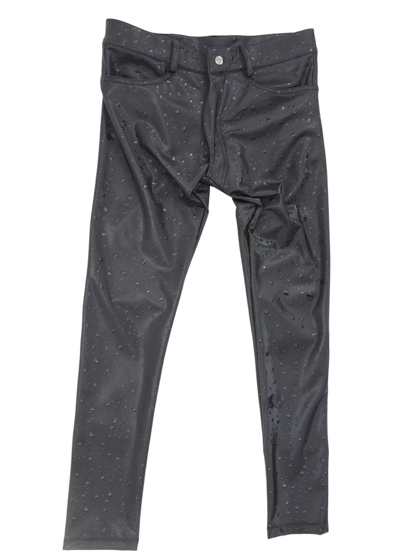 3D Water Drop Print Elastic PU - Street Fashion Jeans Men ulasan dan harga