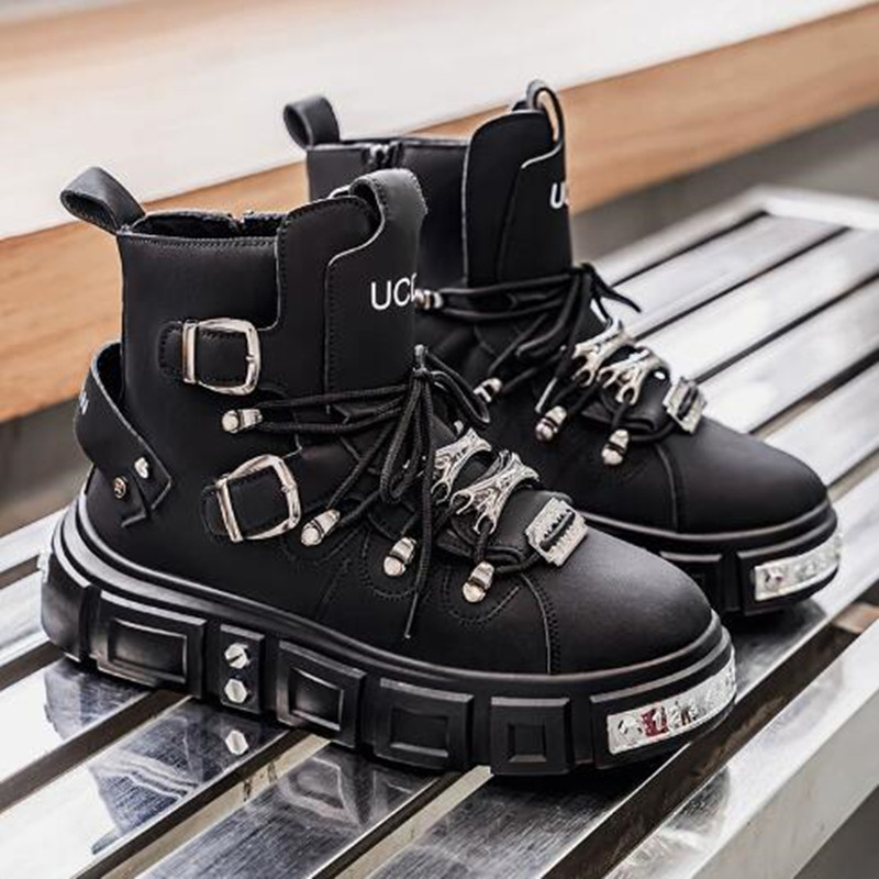 Fashion Rivet Black High top S - Street Fashion Luxury ulasan dan harga